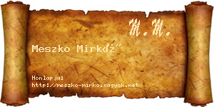 Meszko Mirkó névjegykártya